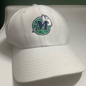 New Era White Cap with Green and Blue Embroidery